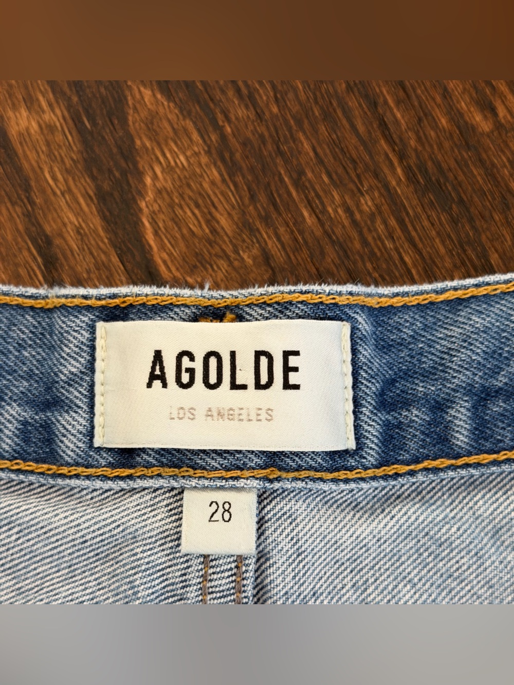 Agolde Parke Denim Shorts Size 28 - Picture 4 of 5